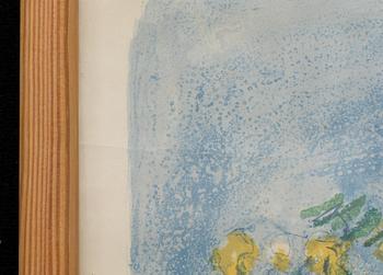 MARC CHAGALL, graphic Mourlot, Paris. 1962. "La Baie des Anges" (Nice Soleil Fleurs).