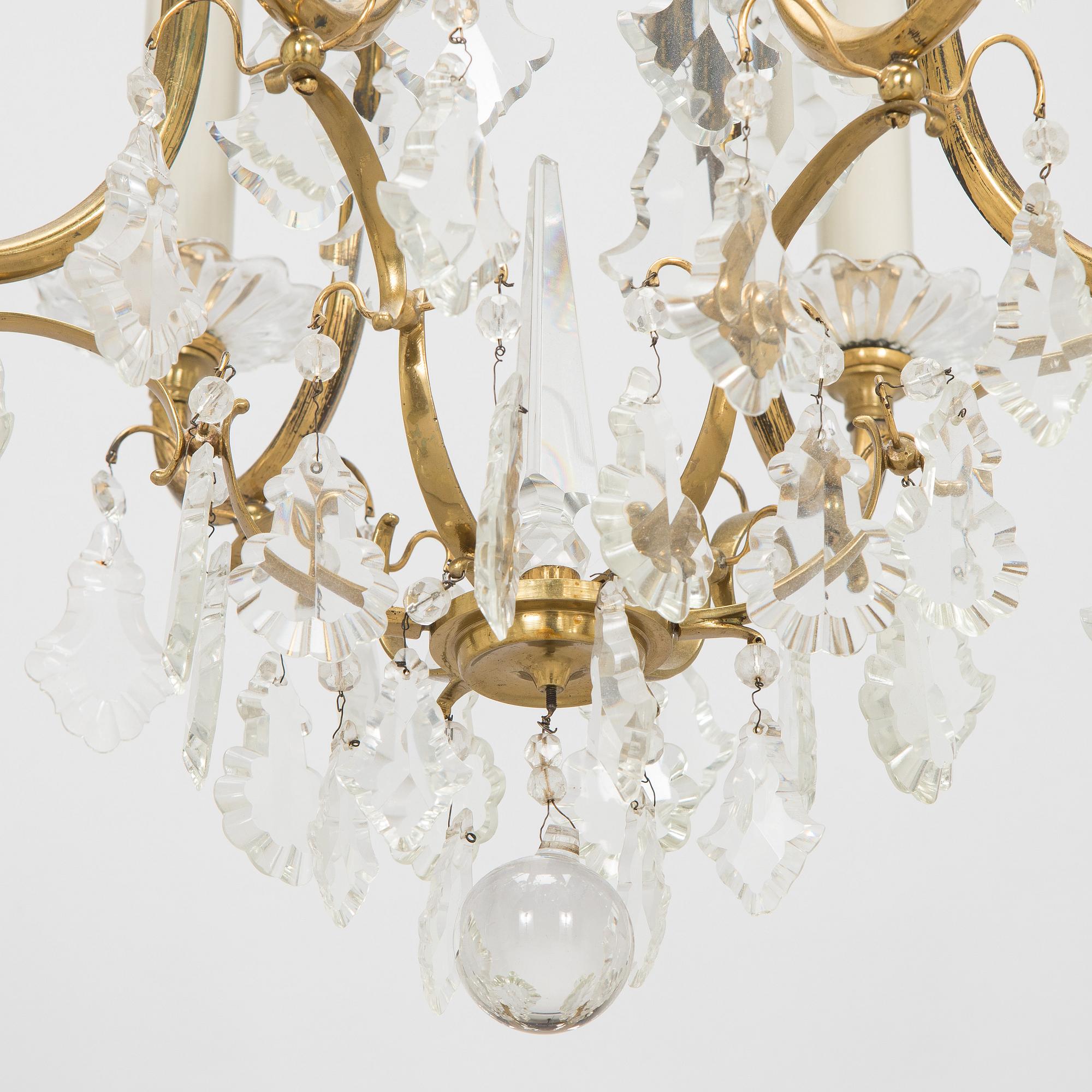 Paavo Tynell, kattokruunu/kristallikruunu, malli 1465/6, Taito 1900-luvun puoliväli.