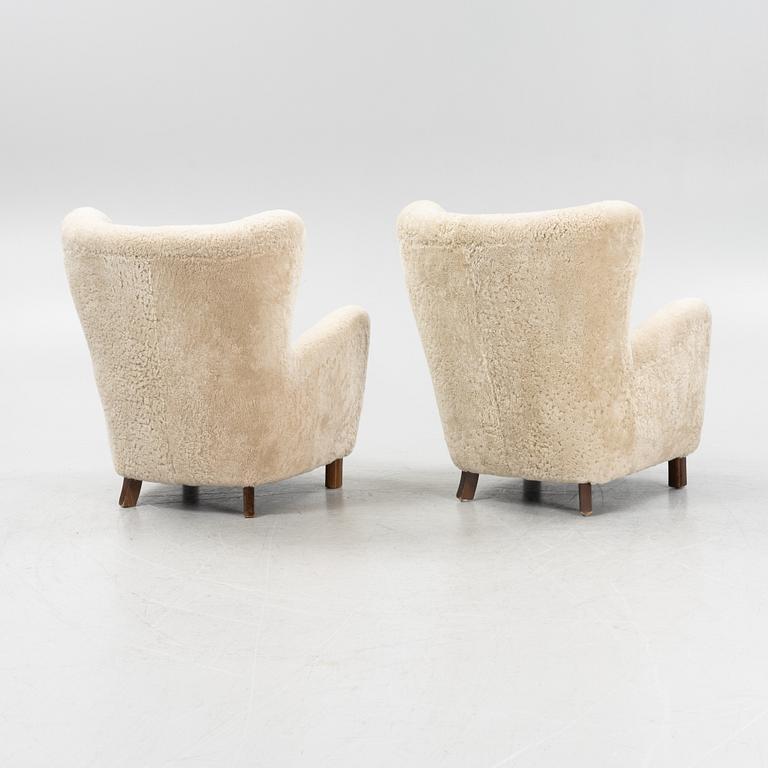 A pair of armchairs, Danish master carpenter, Denmark, 1930's/40's.