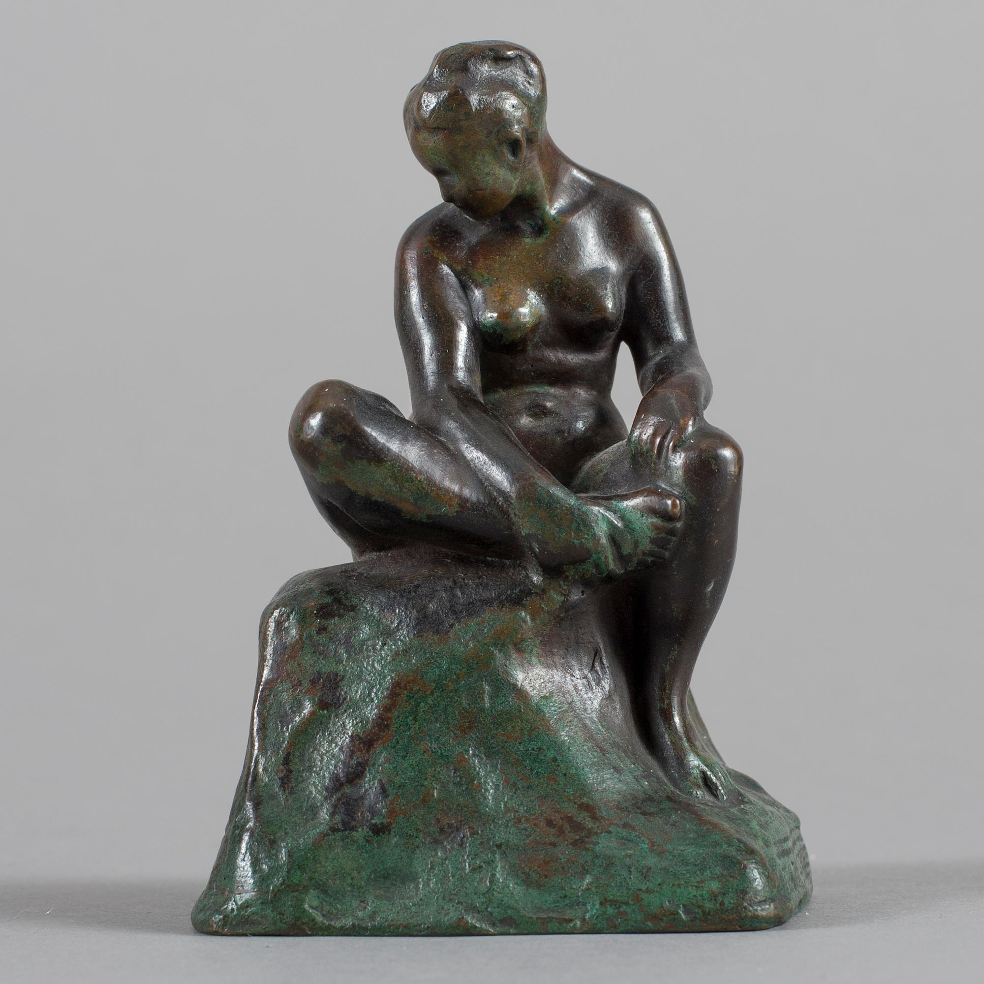 CARL ELDH, Bronsskulptur, signerad. Otydlig gjutarstämpel.