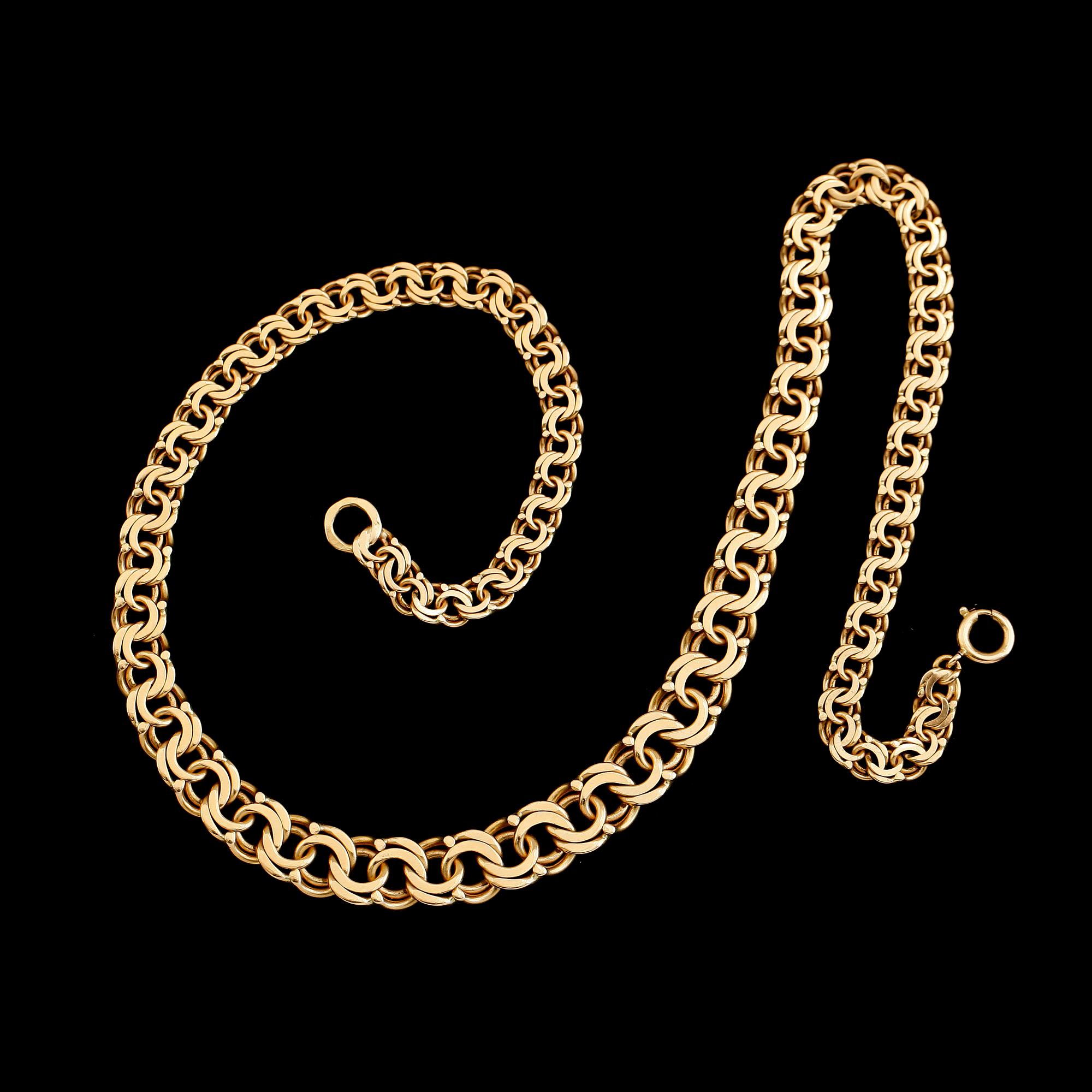 COLLIER, 18 k guld, svenska stämplar, 1961. Vikt ca 30 g.