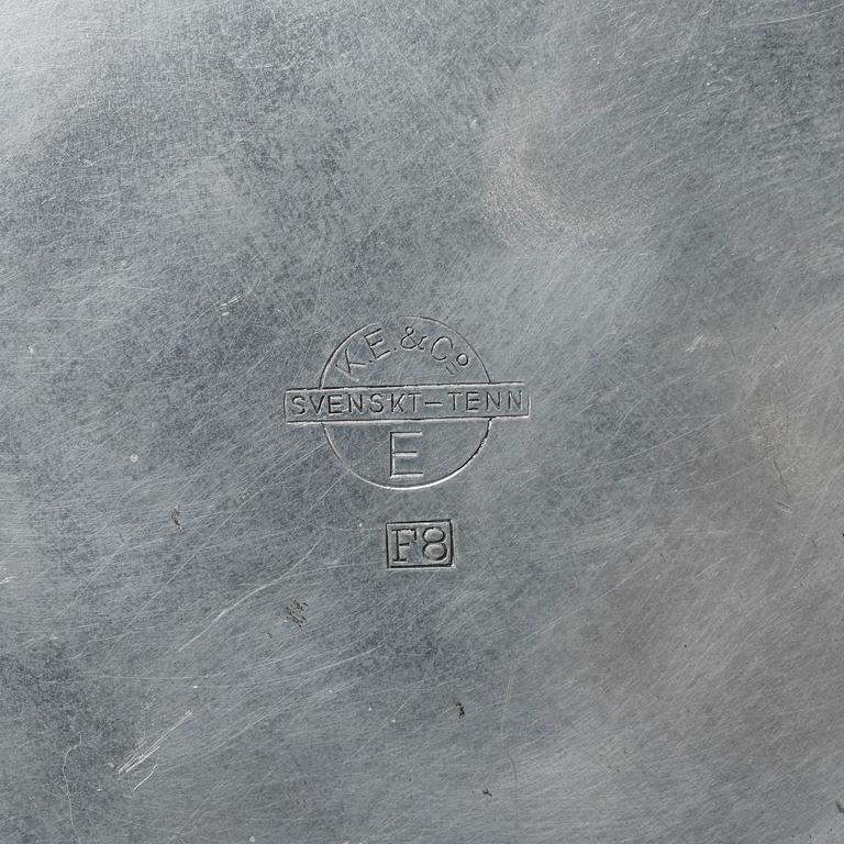 Ljusstakar, ett par, tenn, Knut Eriksson & Co, Eskilstuna, 1932.