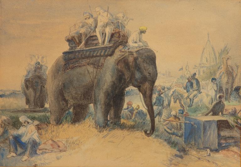 Egron Lundgren, attributed. Scenes from India.