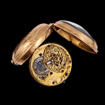 A gold verge pocket watch, Öhman, Sweden, c. 1790-1810.