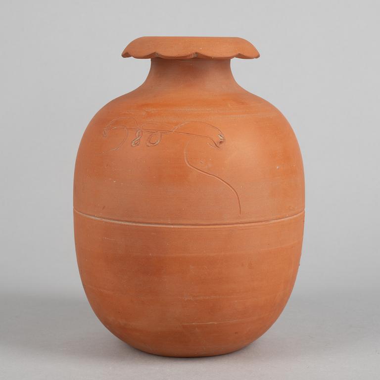 Stig Lindberg, a unique faience prototype, model 65, Gustavsbergs studio, Sweden 1940s.
