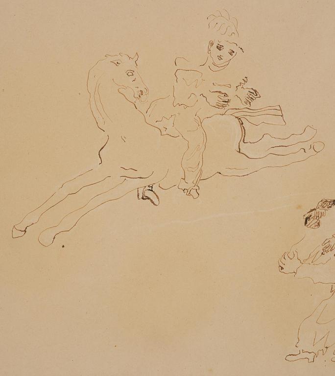 Carl Fredrik Hill, Rider in front of two figures.
