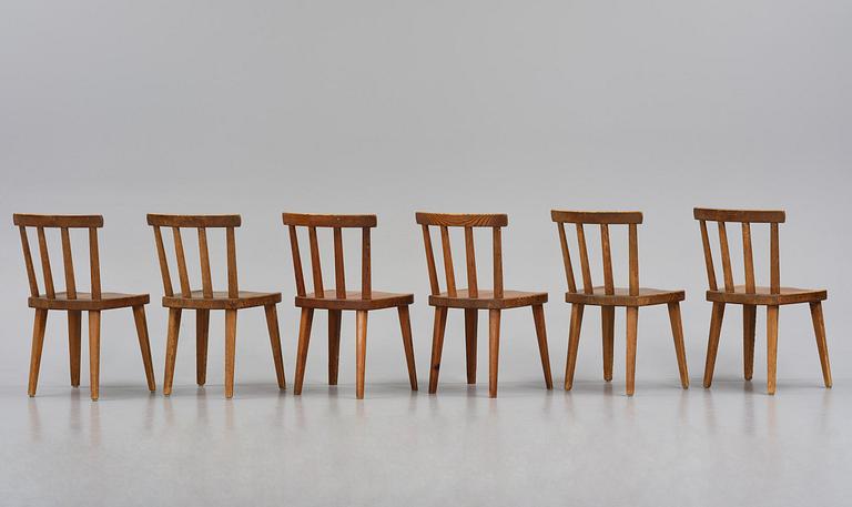 Axel Einar Hjorth, stolar, sex stycken, "Utö", Nordiska Kompaniet, 1930-tal.