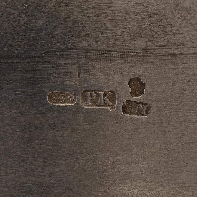 A Russian parcel-gilt teapot, mark of Nicols Karl & Plinke, St Petersburg, 1880/90s.