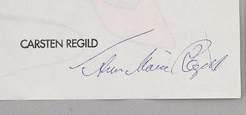 Carsten Regild, drawings, 3 pcs.