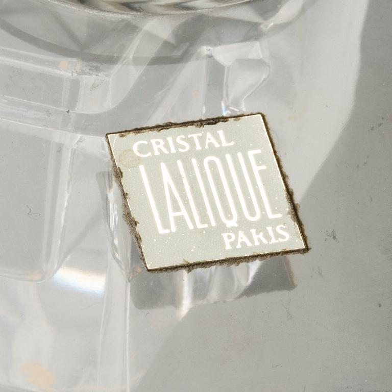 LALIQUE, 3 pcs glass, bowl, vase and box.