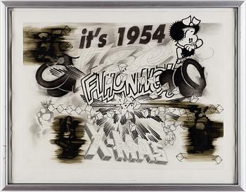 BILLY COPLEY,  mixed media on paper, signed on verso.