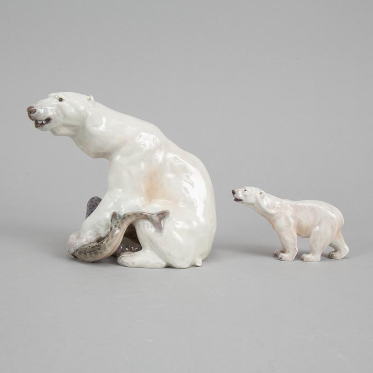 Dahl Jensen, three porcelain polar bears, Denmark.