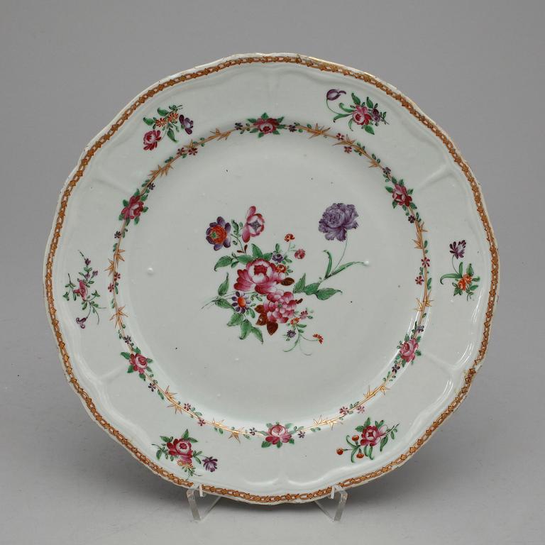 TALLRIK, kompaniporslin, Qianlong (1736-95).