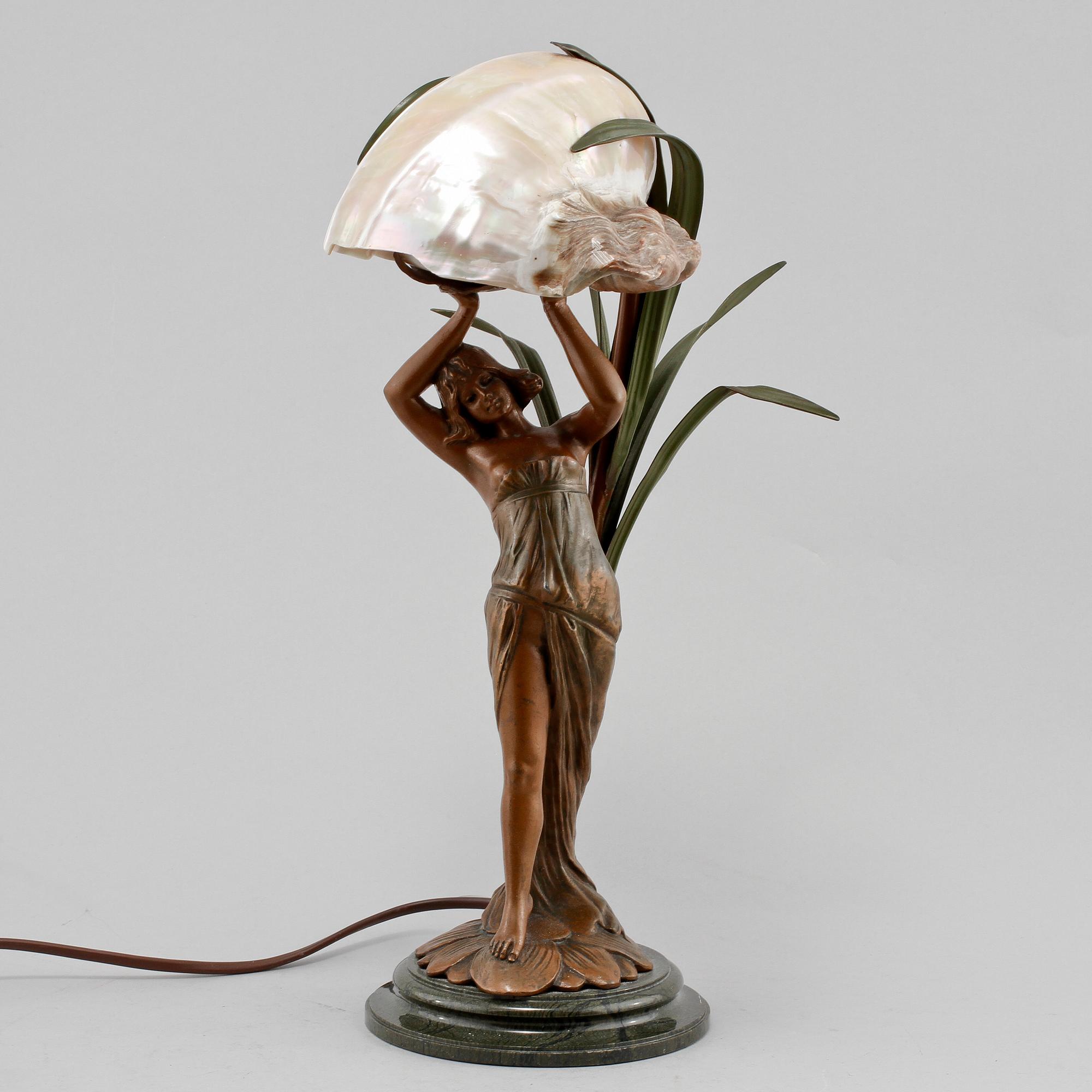 BORDSLAMPA, art nouveau, tidigt 1900-tal.