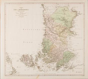 KARTA, Charta öfver Åbo och Björneborgs hövdingedöme, S.G.Hermelin 1799.