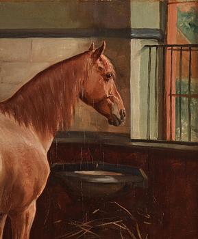 Carl Georg Arsenius, Horse looks out from the stable.