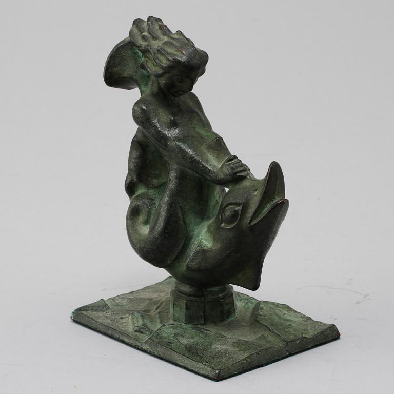 SKULPTUR, grönpatinerad brons, art deco, 1930-tal.