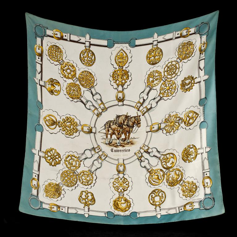 SCARF, siden, "Cuiveeries", design Françoise De La Perriere, Hermés, 1900-talets fjärde kvartal.