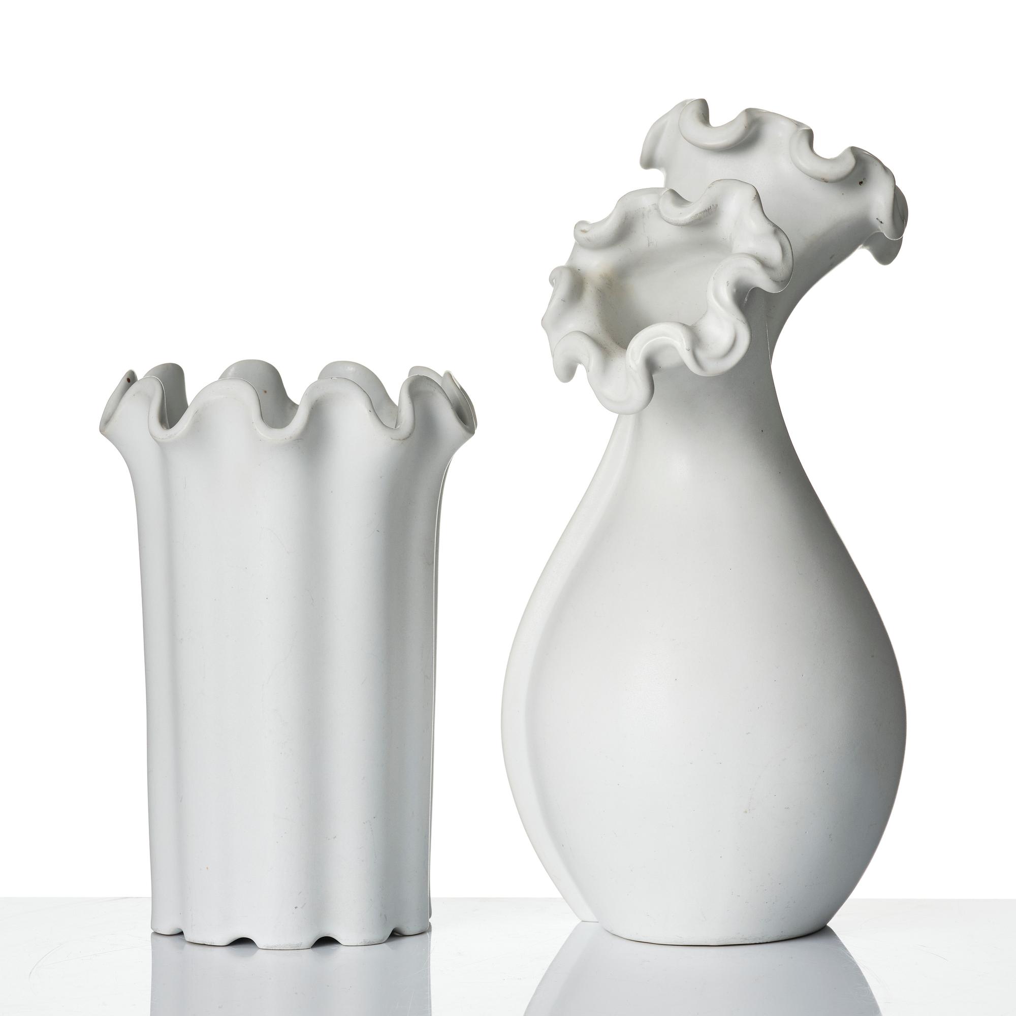 Wilhelm Kåge, two vases and a bowl from the series 'Våga', Gustavsberg, Sweden.