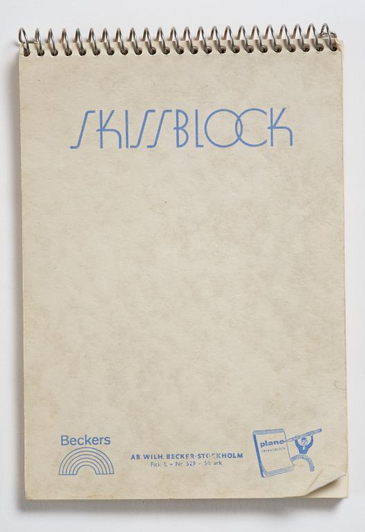 Lotte Laserstein, 4 skissböcker med blyertsteckningar.