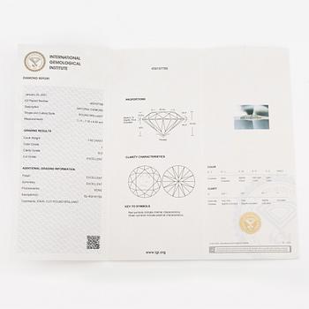 Ring 18K white gold with brilliant-cut diamond 1.42 ct.