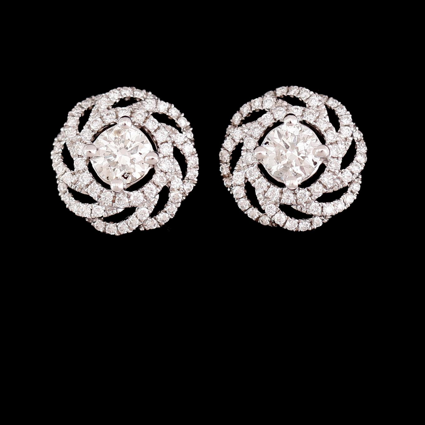 ÖRHÄNGEN, 1 par, 18 k vitguld, briljantslipade diamanter, tot ca 1.40 ct.