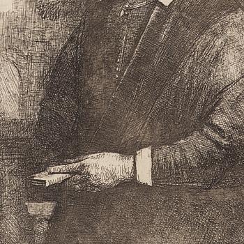 Rembrandt Harmensz van Rijn, "Jan Antonides van Der Linden, Physician", later impression.