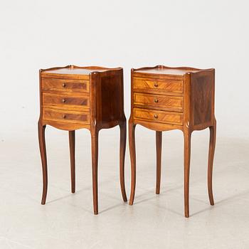 Bedside tables, a pair, first half of the 20th century.