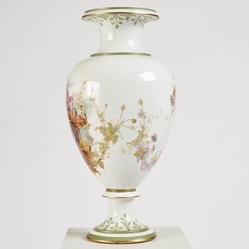 A large porcelain vase, Russia, late 19th Century, signed Klara Zeidler.