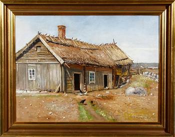 OKÄND KONSTNÄR, olja på pannå, otydl sign och dat 1901.