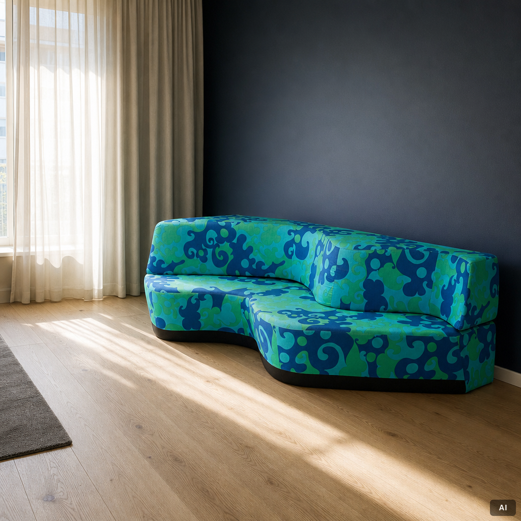 Folke Müller, sofa, "Sittvila 301", Celluloidindustri AB, Gislaved 1960s.