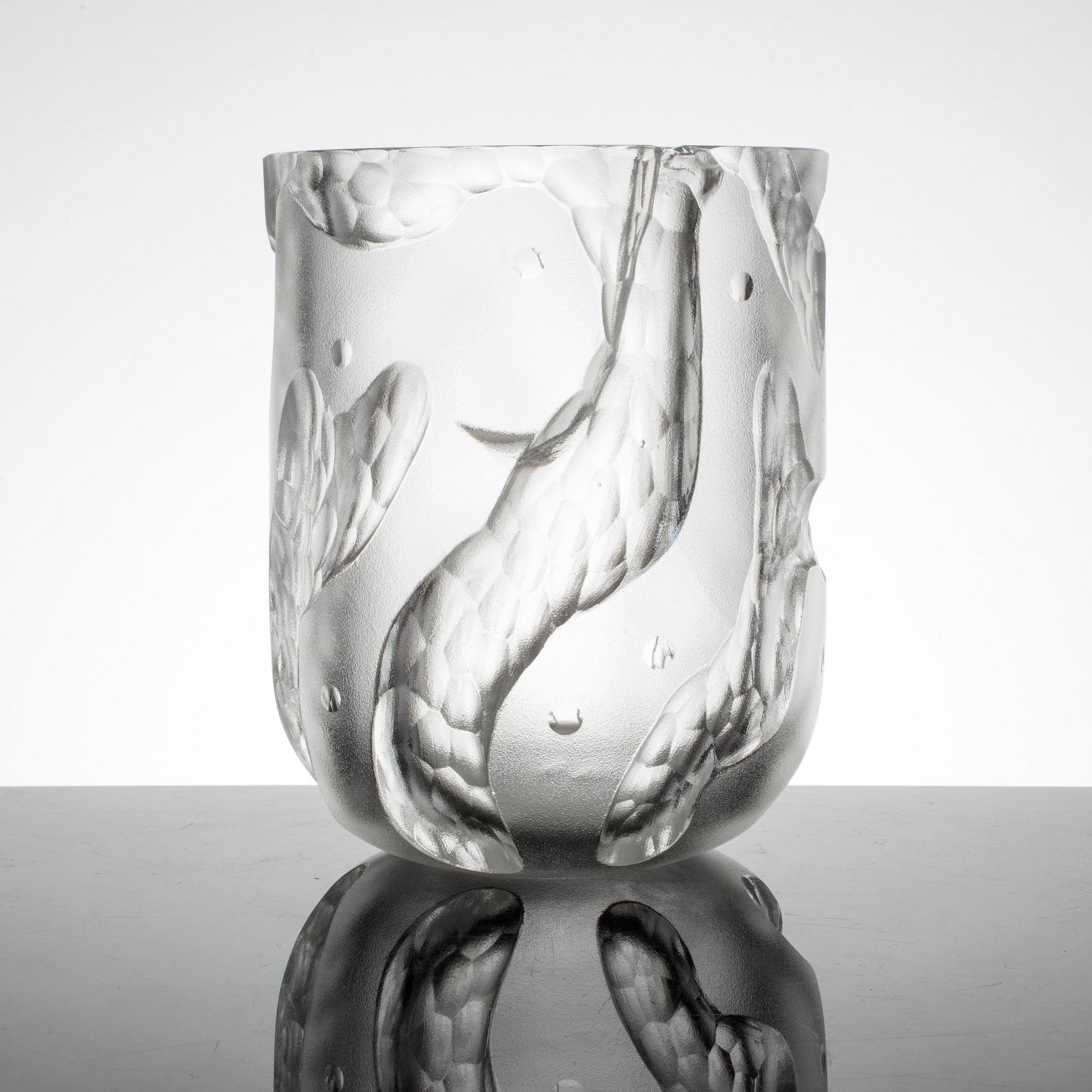 a Swedish glass vase designed by Sven Erik Skawonius, by Kosta.
