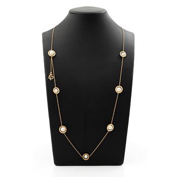 Efva Attling collier 18K guld med odlade pärlor.