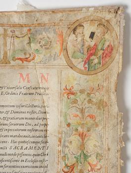 Document on vellum, Rome, 1586.
