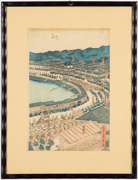 Keisai Eisen, Utagawa Sadahide, "View of Takanawa on the Tôkaidô Road" (Tôkaidô Takanawa fûkei).