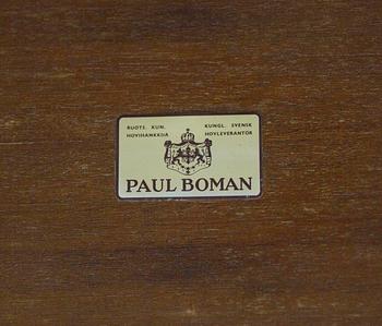 BORD, märkt Paul Boman samt STOLAR, 4 st, Hepplewhite stil, 1900-talets slut.