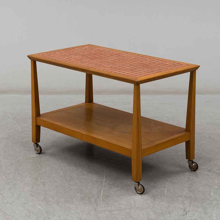 OTTO SCHULZ, an elm and 'bosaik' drinks trolley from Boet, 1940's.