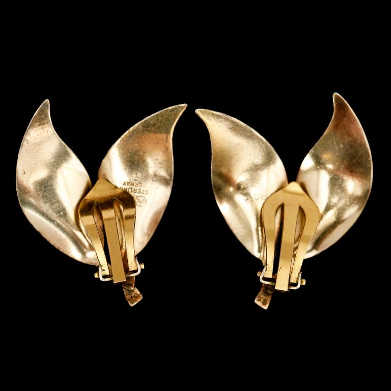 ÖRHÄNGEN, 1 par, förgyllt sterlingsilver, David Andersen Norge.