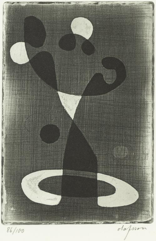 Pierre Olofsson, etchings, 5 pcs, signed and numbered.