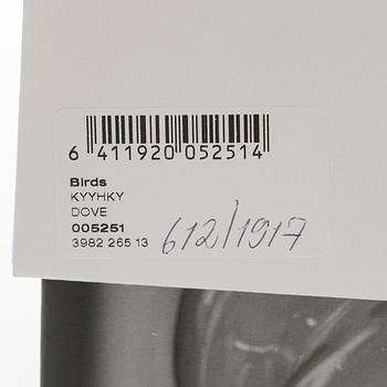 Oiva Toikka, juhlavuodenlintu 2007, "Kyyhky", signeerattu O. Toikka Nuutajärvi ja numeroitu 612/1917.