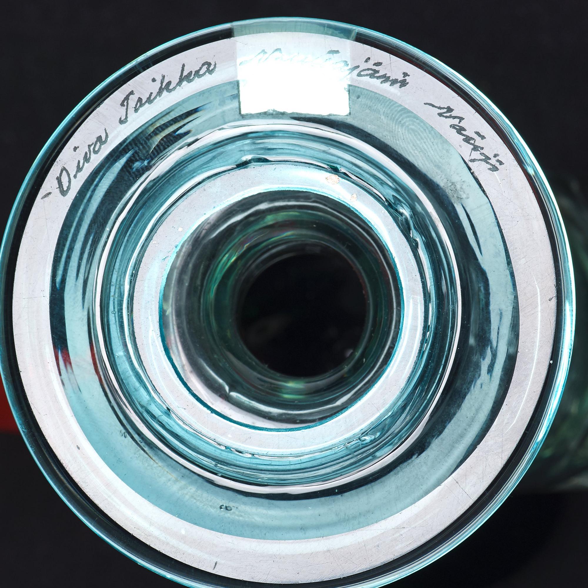 Oiva Toikka, skulpturer, 3 st "Sieppo / Flugsnappare", Nuutajärvi Notsjö, Finland.