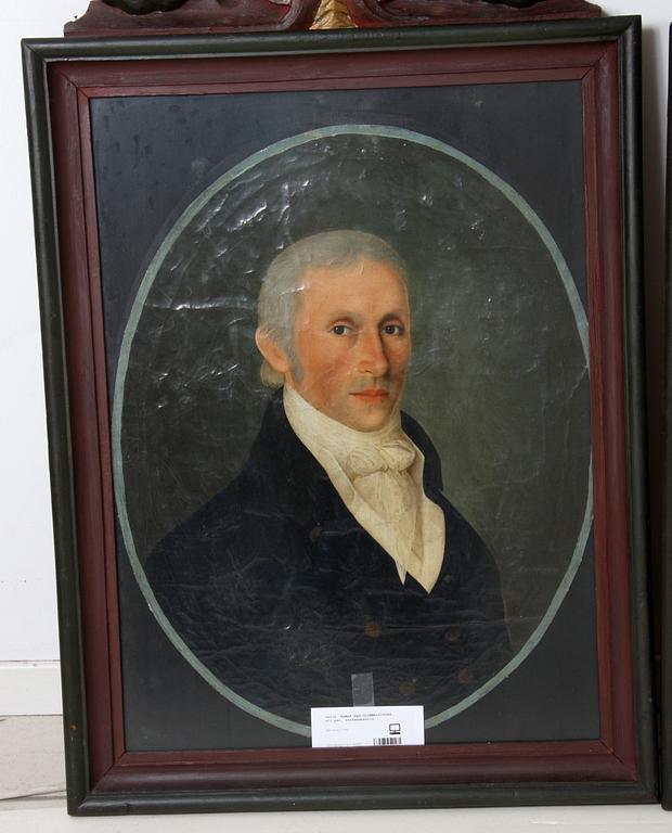 RAMAR med OLJEMÅLNINGAR, ett par, renässansstil.