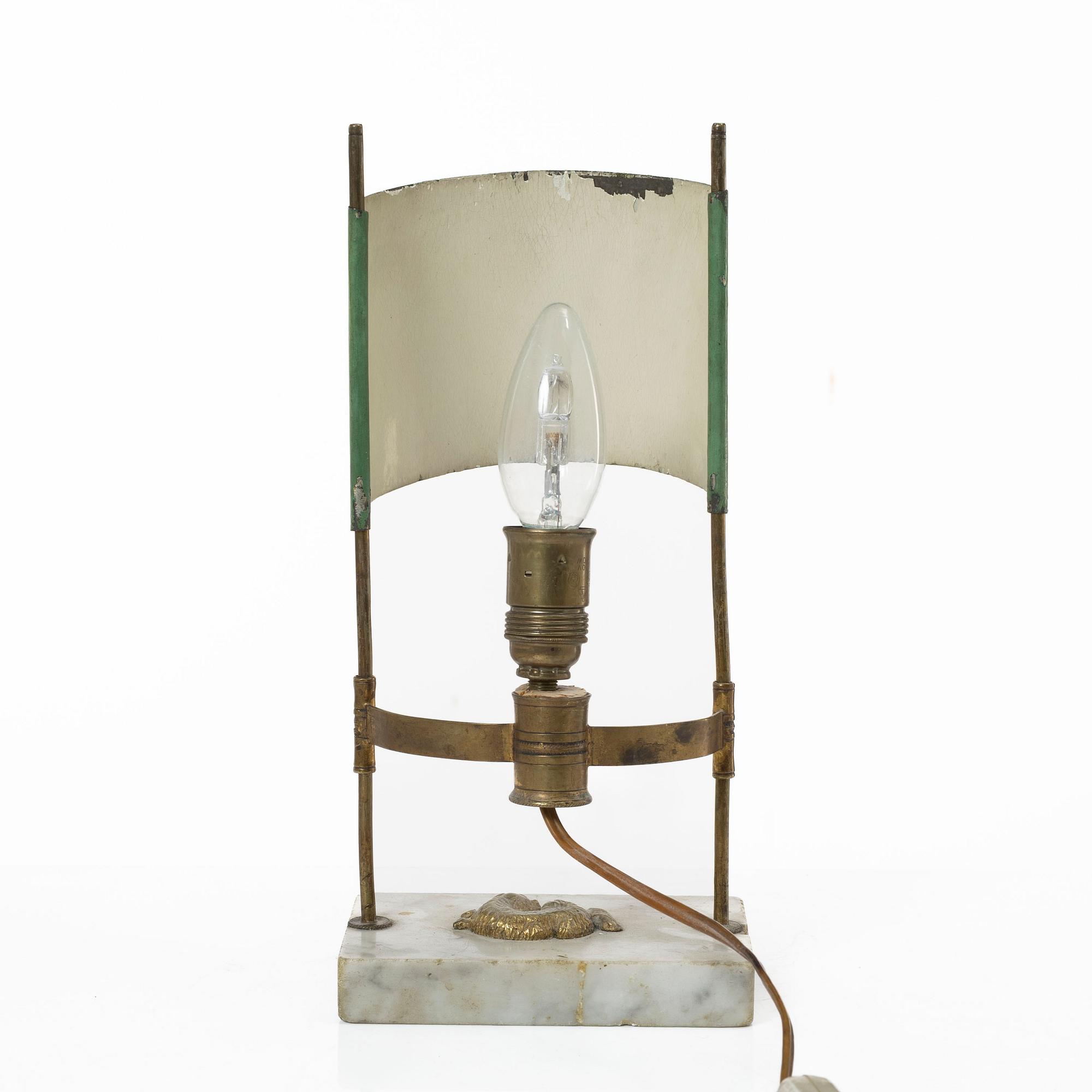 A late Gustavian one-light reading lamp, circa 1800.