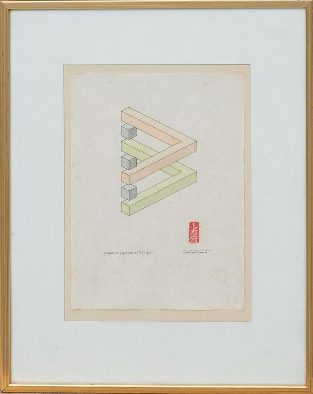 OSCAR REUTERSVÄRD, akvarell, signerad
"Perspective japonaise no 261 gab".