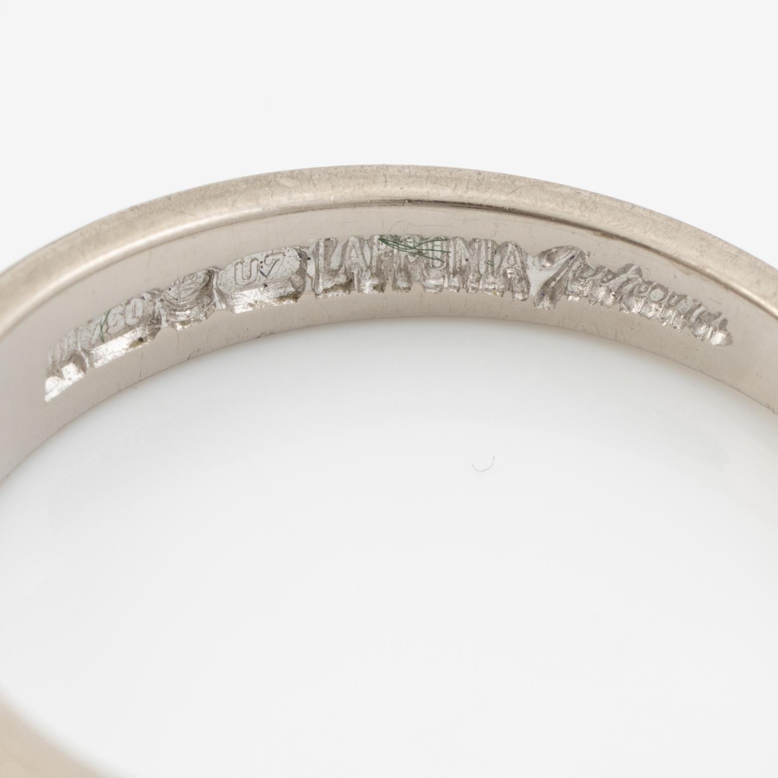 Lapponia, ring 18K white gold set with a round brilliant-cut diamond, Finland 1973.