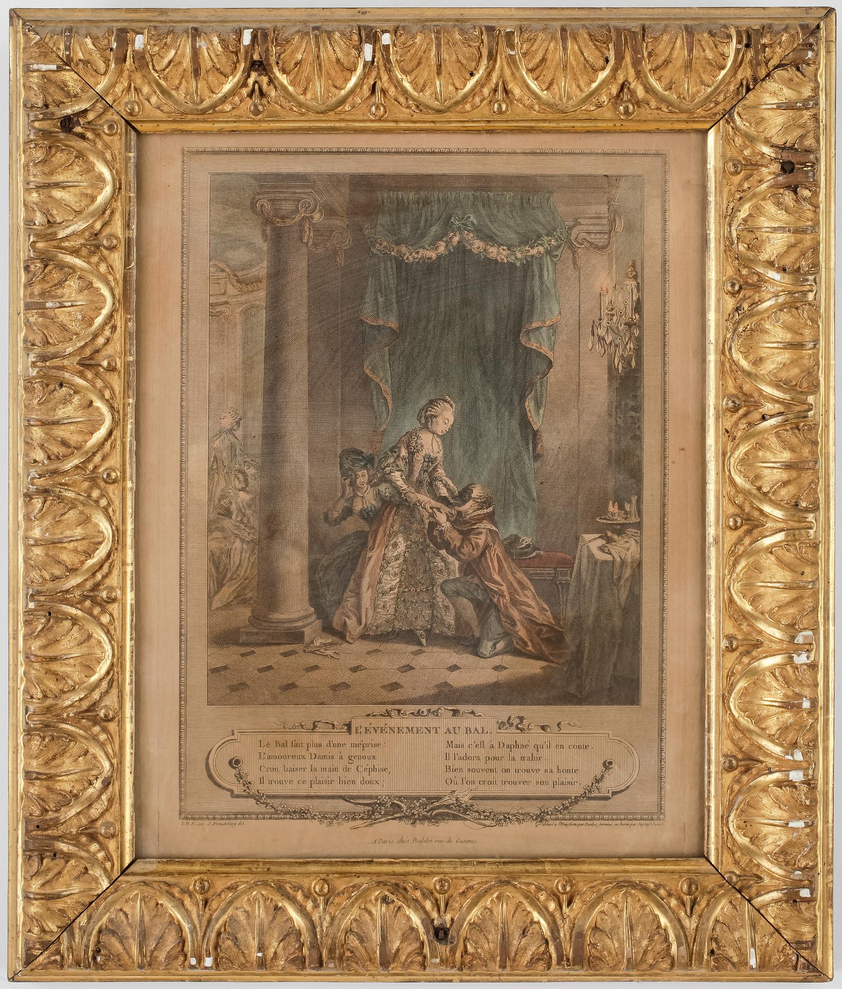 RAMAR MED GRAVYRER, ett par + 1, empire, 1800-talets första hälft.