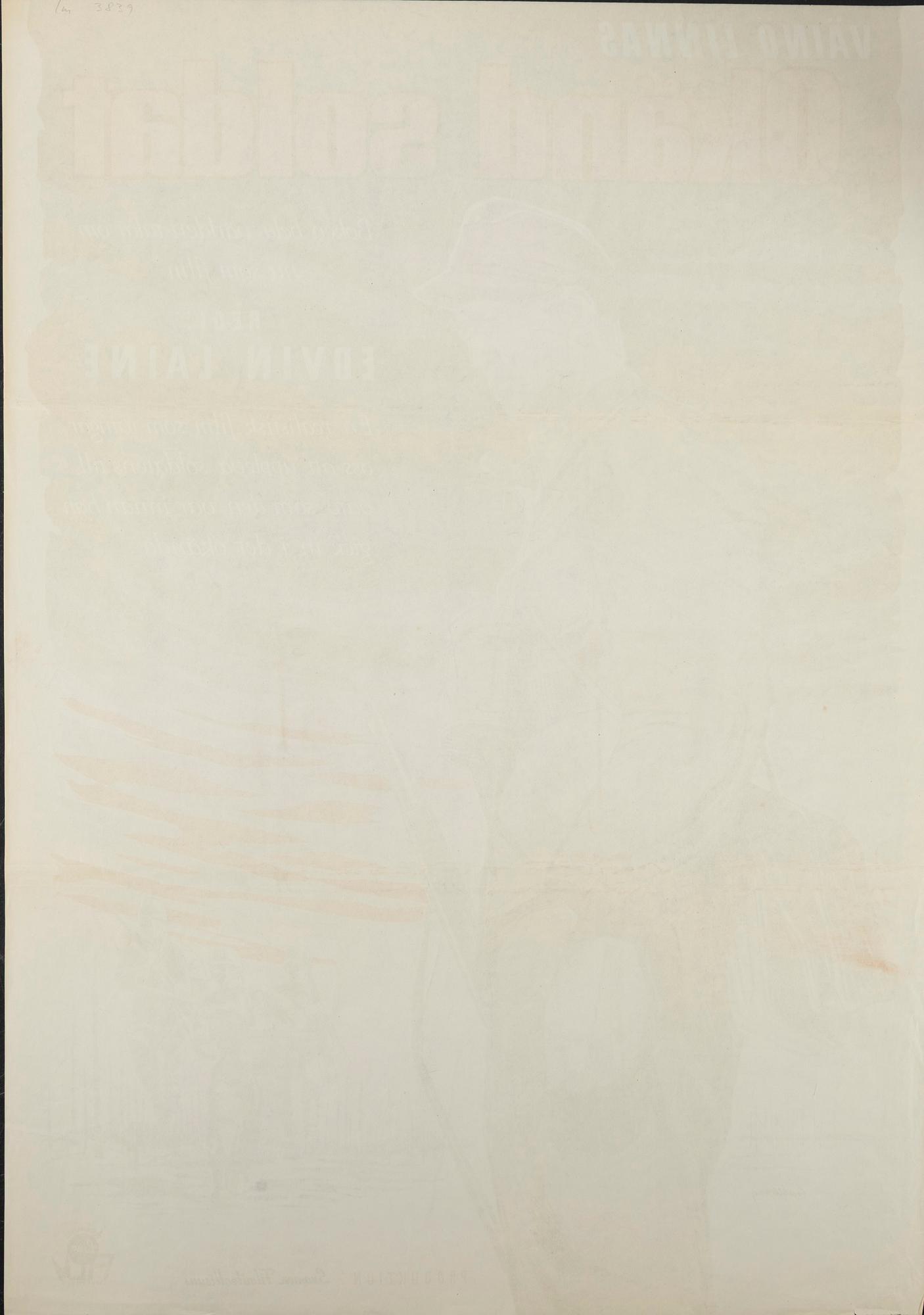 Anders Gullberg, a vintage movie poster, 'Okänd soldat (Tuntematon sotilas)', 1955.