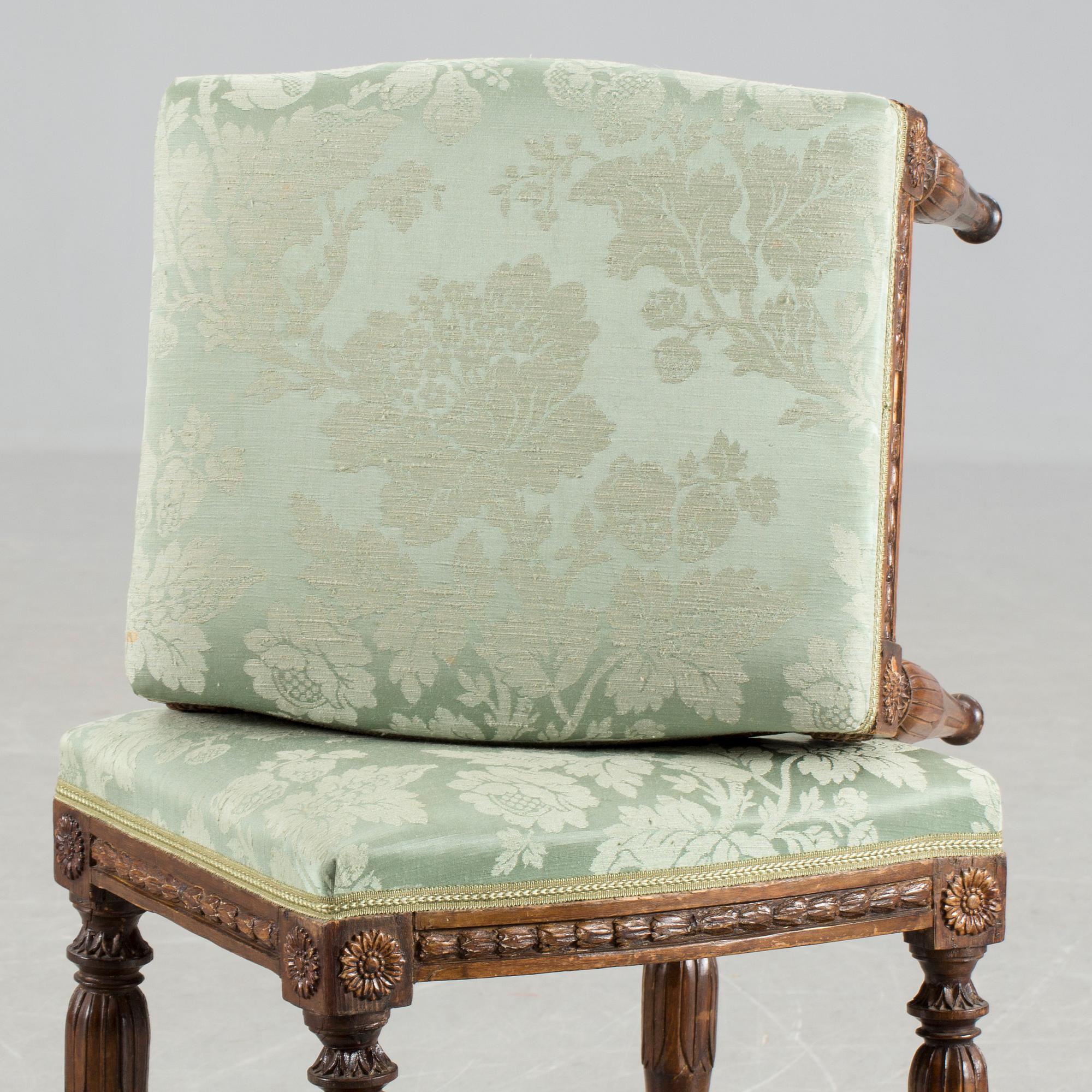 TABURETTER, ett par, sengustavianska stockholmsarbeten, omkring år 1800.