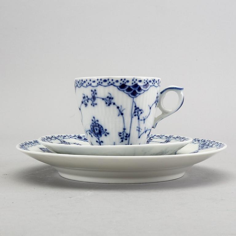 Tableware Blue fluted halvblonde Royal Copenhagen Denmark second half of the 20th century porcelain.