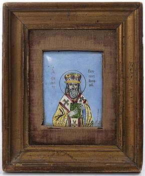 Ikon, emalj, Ryssland, omkring år 1900.